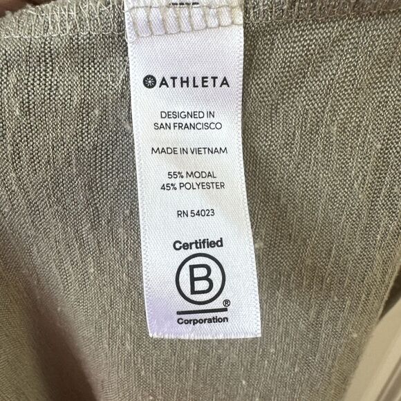 Athleta Martinique Maxi Dress Slub Knit Pockets Size M Green Summer Beachy - Picture 8 of 10